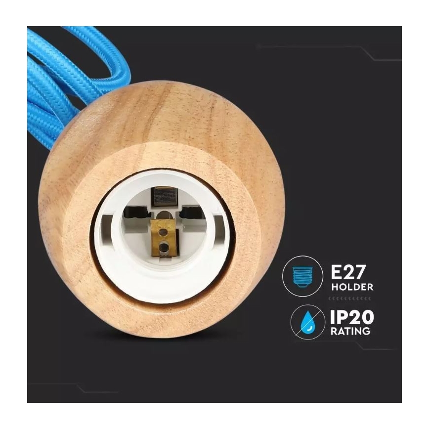 Pendel 1xE27/60W/230V blå
