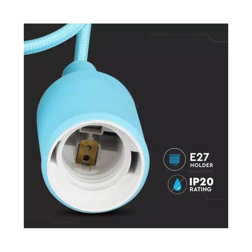 Pendel 1xE27/60W/230V blå