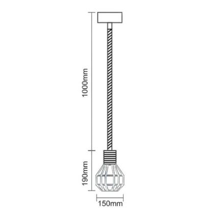 Pendel 1xE27/60W/230V diameter 15 cm