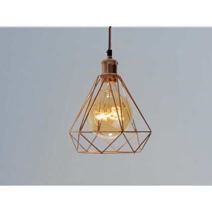 Pendel 1xE27/60W/230V diameter 22 cm kobber