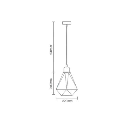 Pendel 1xE27/60W/230V diameter 22 cm kobber