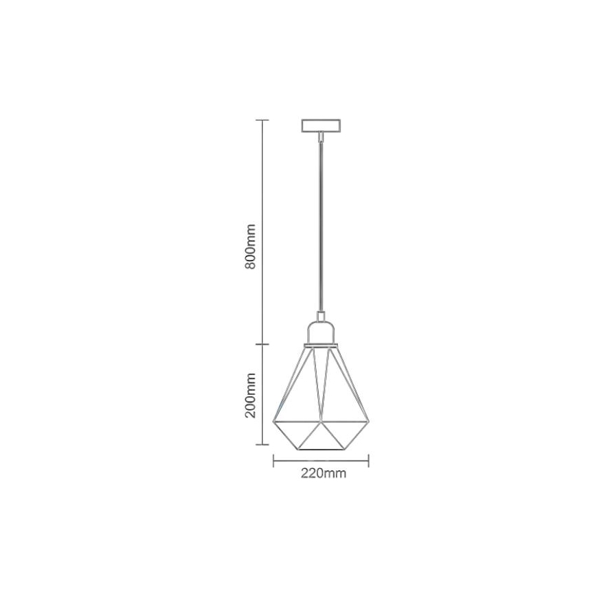 Pendel 1xE27/60W/230V diameter 22 cm kobber