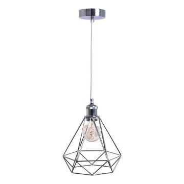 Pendel 1xE27/60W/230V diameter 22 cm skinnende krom