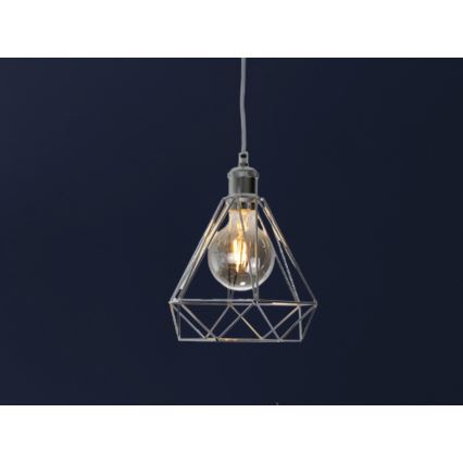 Pendel 1xE27/60W/230V diameter 22 cm skinnende krom
