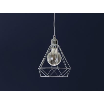 Pendel 1xE27/60W/230V diameter 22 cm skinnende krom