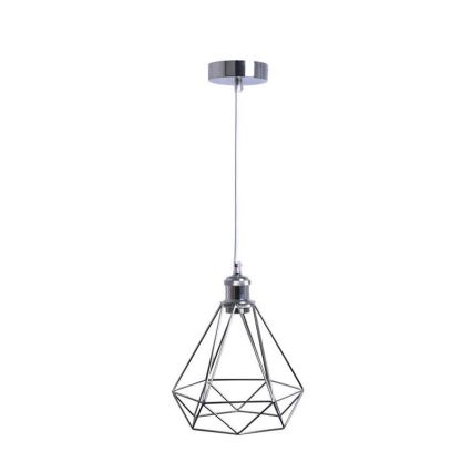 Pendel 1xE27/60W/230V diameter 22 cm skinnende krom