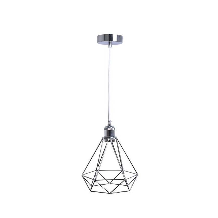 Pendel 1xE27/60W/230V diameter 22 cm skinnende krom