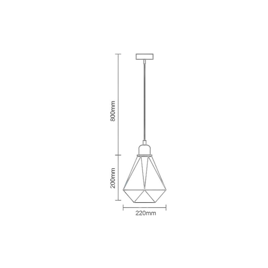 Pendel 1xE27/60W/230V diameter 22 cm skinnende krom
