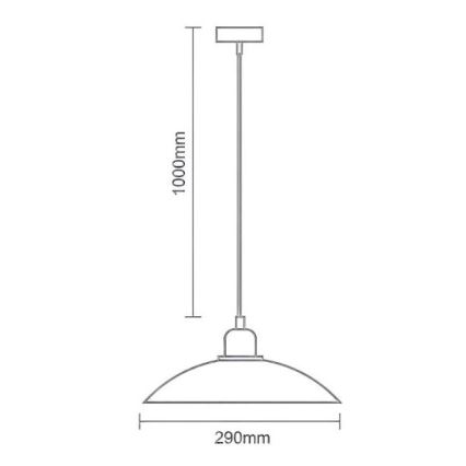 Pendel 1xE27/60W/230V diameter 29 cm sort