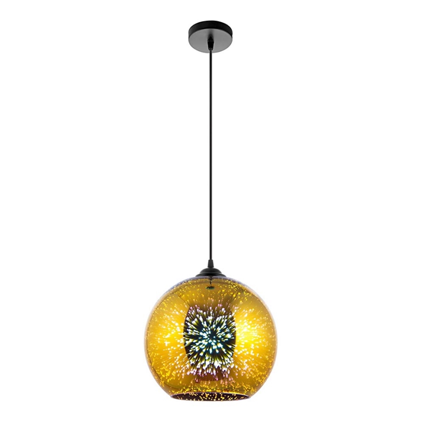 Pendel 1xE27/60W/230V diameter 30 cm guldfarvet