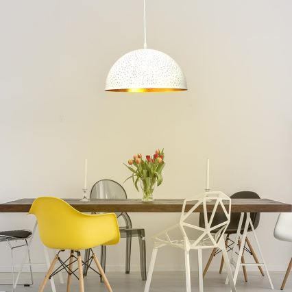 Pendel 1xE27/60W/230V diameter 30 cm hvid