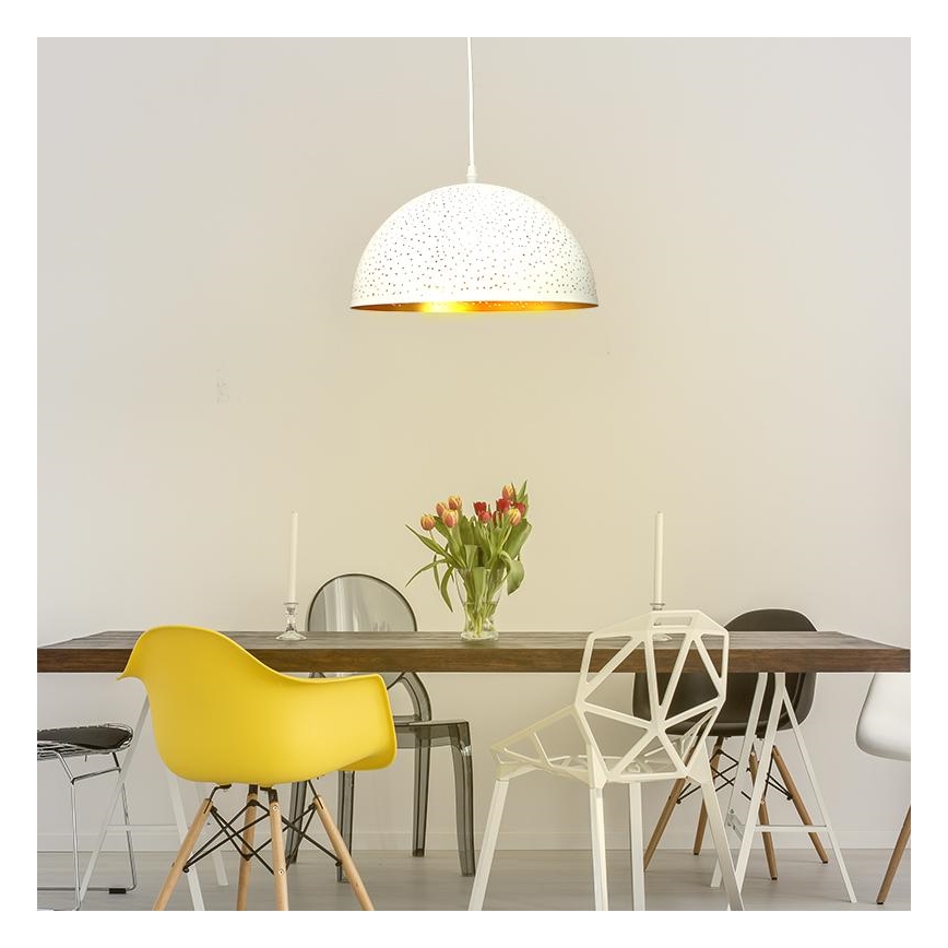 Pendel 1xE27/60W/230V diameter 30 cm hvid