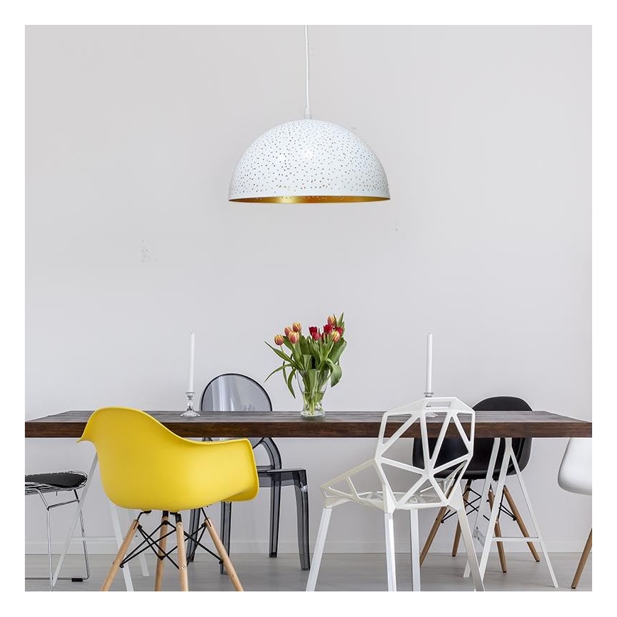 Pendel 1xE27/60W/230V diameter 30 cm hvid