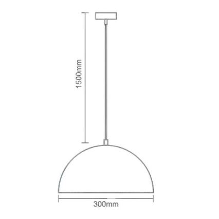 Pendel 1xE27/60W/230V diameter 30 cm hvid