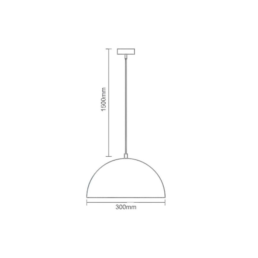 Pendel 1xE27/60W/230V diameter 30 cm hvid