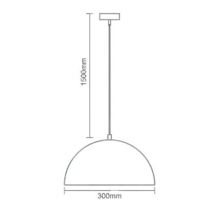 Pendel 1xE27/60W/230V diameter 30 cm sort