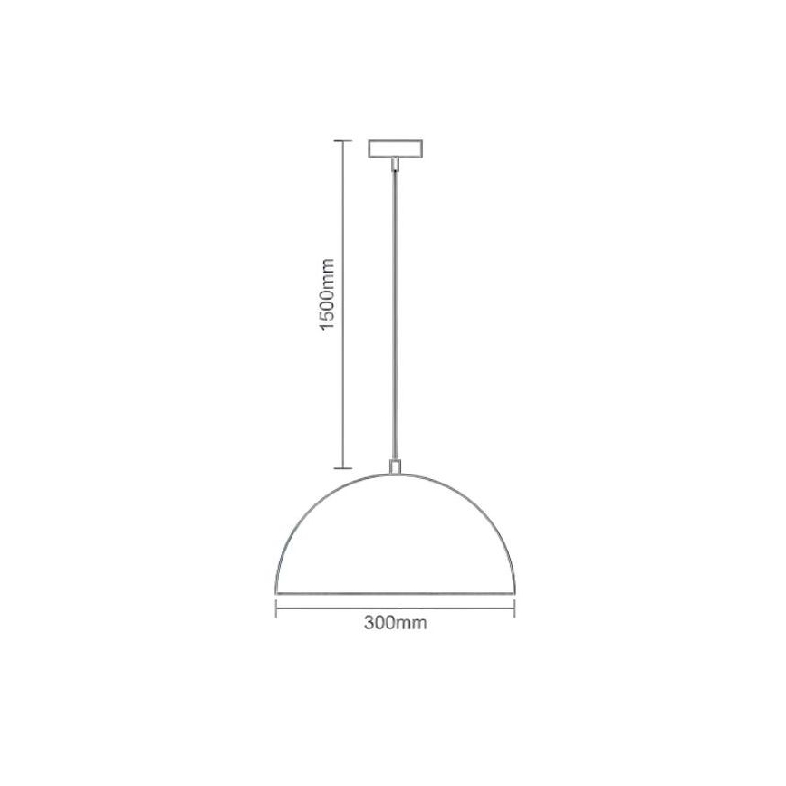 Pendel 1xE27/60W/230V diameter 30 cm sort
