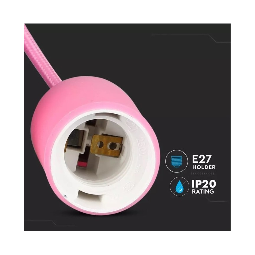 Pendel 1xE27/60W/230V pink