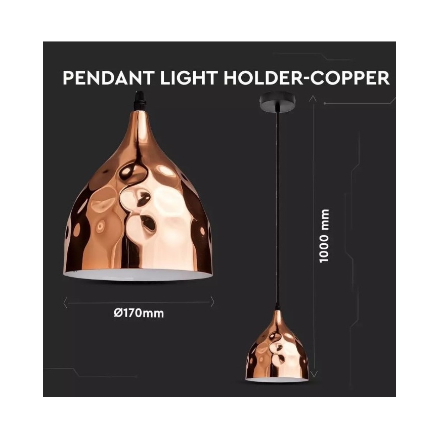 Pendel 1xE27/60W/230V rosenguld
