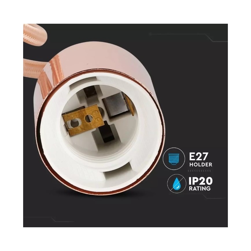 Pendel 1xE27/60W/230V rosenguld