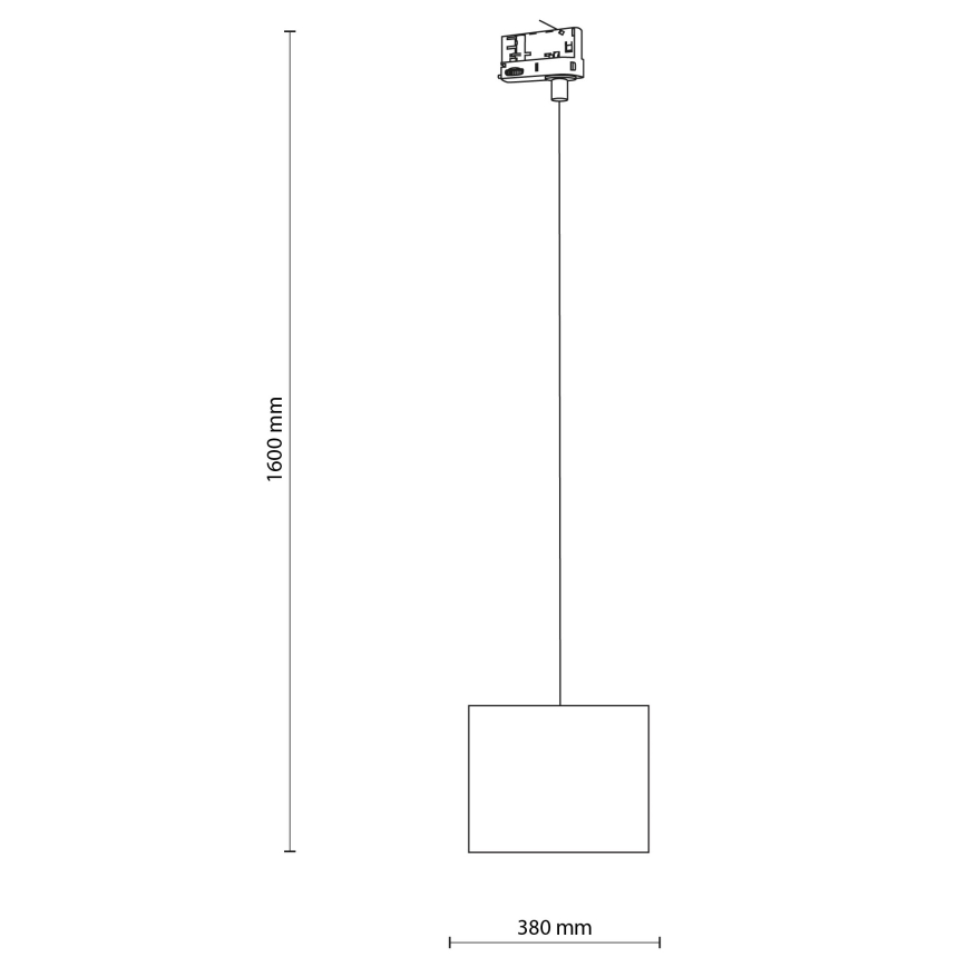 Pendel til skinnesystem 3-faset TRACER 1xE27/15W/230V diameter 20 cm sort/brun