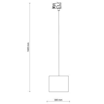 Pendel til skinnesystem 3-faset TRACER 1xE27/15W/230V diameter 20 cm sort