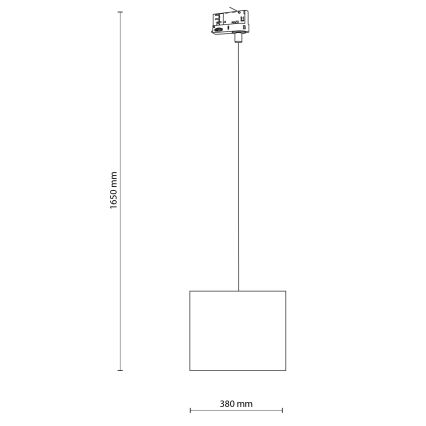 Pendel til skinnesystem 3-faset TRACER 1xE27/15W/230V diameter 30 cm sort