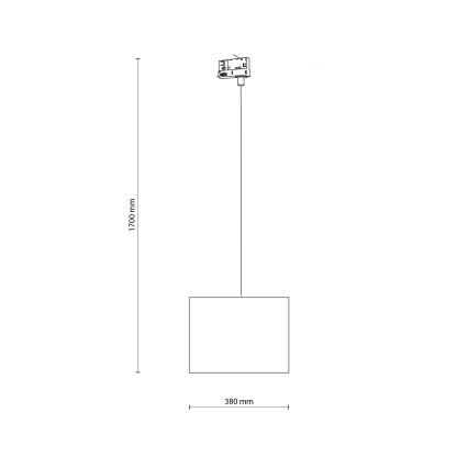 Pendel til skinnesystem 3-faset TRACER 1xE27/15W/230V diameter 38 cm sort/brun