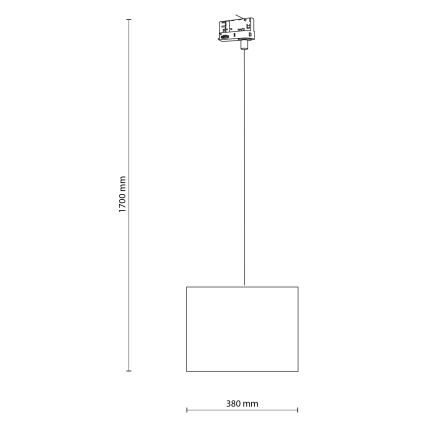 Pendel til skinnesystem 3-faset TRACER 1xE27/15W/230V diameter 38 cm sort/grå