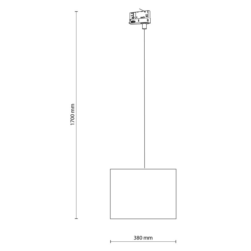 Pendel til skinnesystem 3-faset TRACER 1xE27/15W/230V diameter 38 cm sort/grå