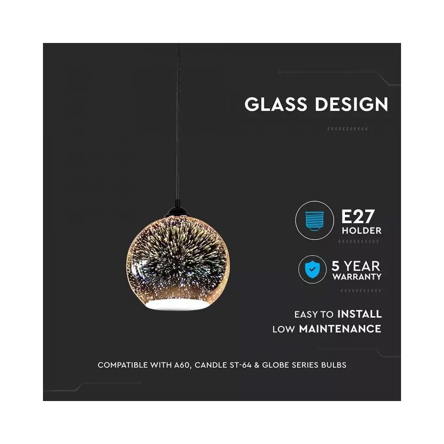 Pendel 3D 1xE27/60W/230V