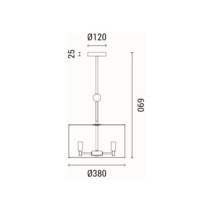 Pendel 3xE14/15W/230V