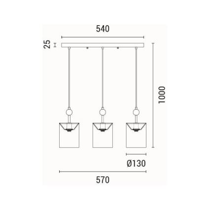 Pendel 3xE14/15W/230V