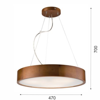 Pendel 3xE27/60W/230V ø 47 cm fyrretræ