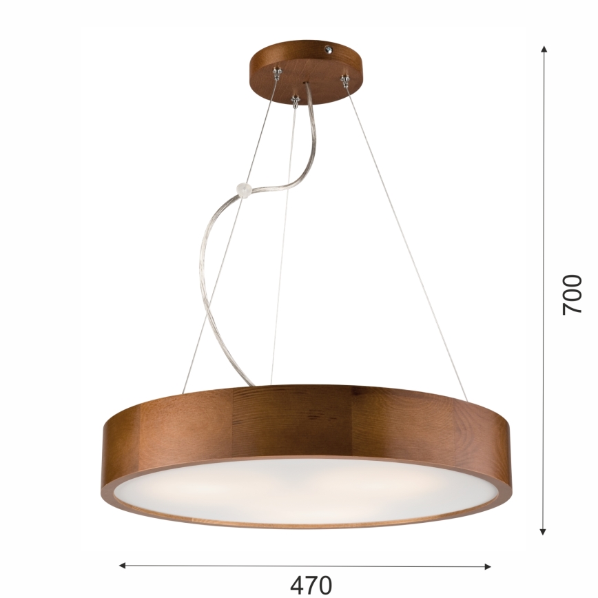Pendel 3xE27/60W/230V ø 47 cm fyrretræ