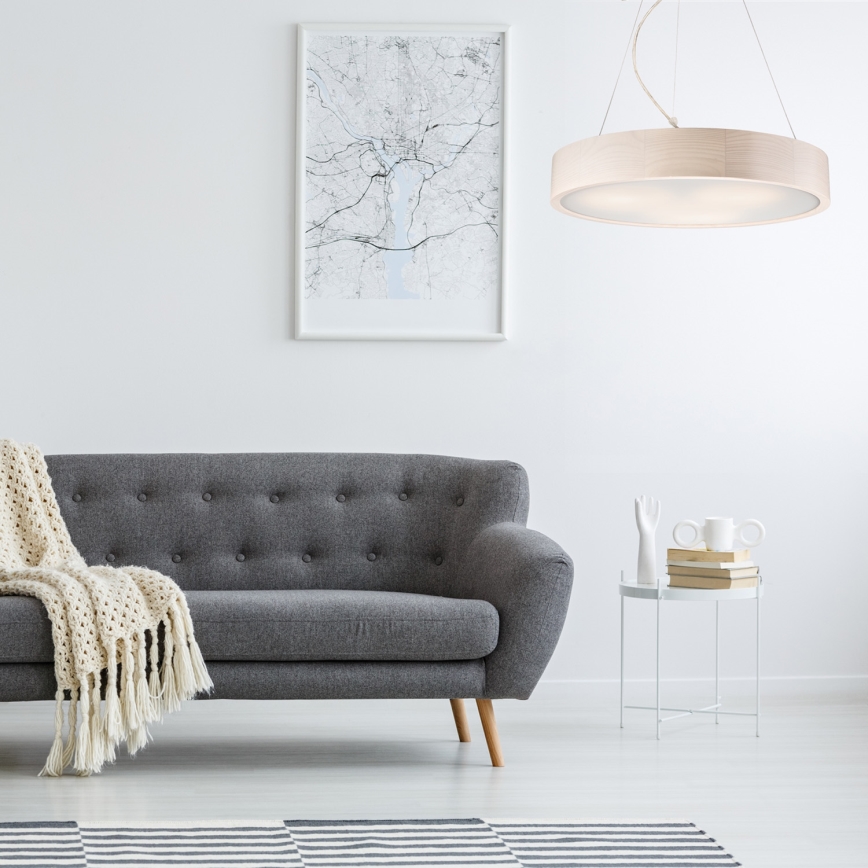 Pendel 3xE27/60W/230V ø 47 cm fyrretræ