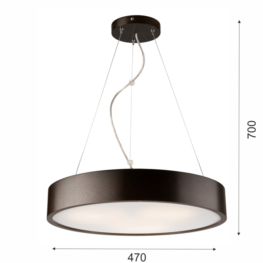 Pendel 3xE27/60W/230V ø 47 cm fyrretræ