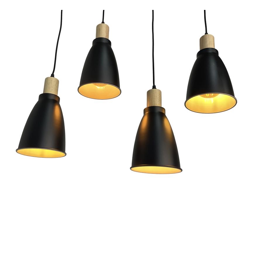 Pendel 4xE27/60W/230V sort