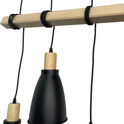 Pendel 4xE27/60W/230V sort