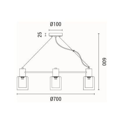 Pendel 6xE14/15W/230V