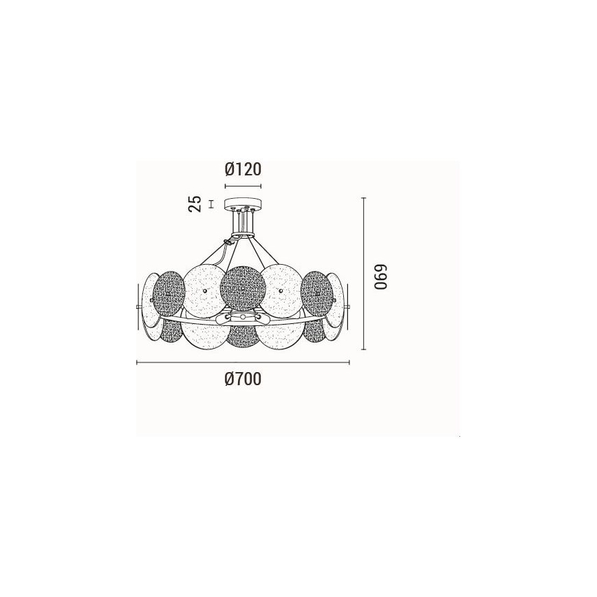 Pendel 8xE14/40W/230V