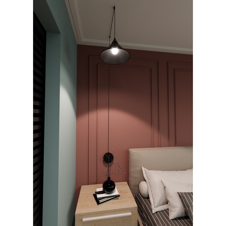 Pendel ABRAMO 1xE27/15W/230V sort