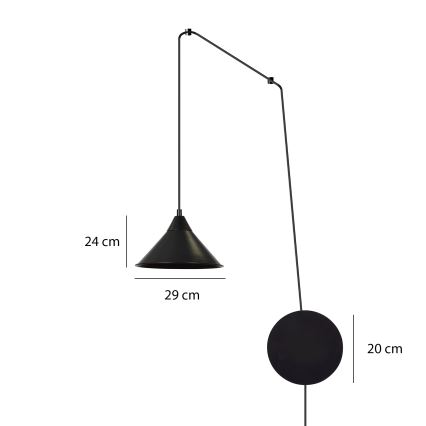 Pendel ABRAMO 1xE27/15W/230V sort