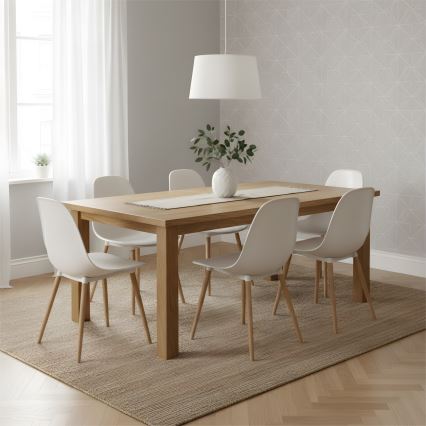 Pendel AIDA med wireophæng, 1x E27/60W/230V, Ø 35 cm, egetræ/hvid