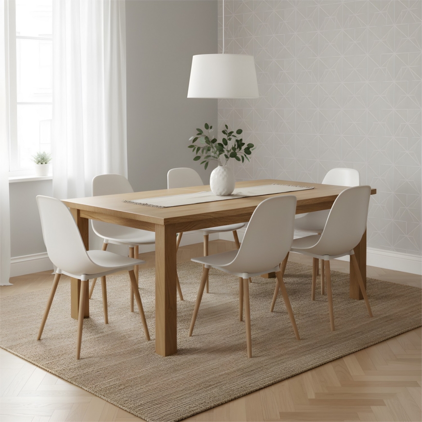 Pendel AIDA med wireophæng, 1x E27/60W/230V, Ø 35 cm, egetræ/hvid