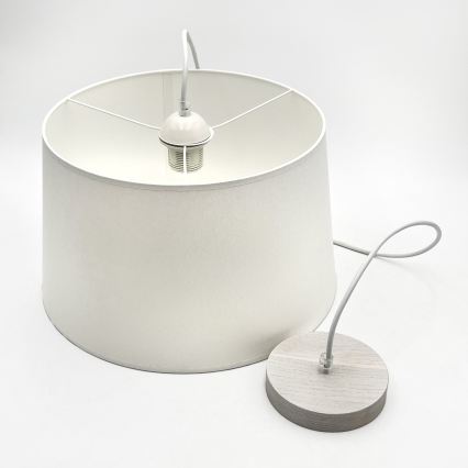 Pendel AIDA med wireophæng, 1x E27/60W/230V, Ø 35 cm, egetræ/hvid