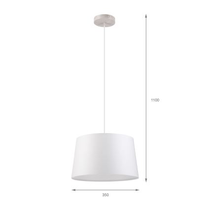 Pendel AIDA med wireophæng, 1x E27/60W/230V, Ø 35 cm, egetræ/hvid