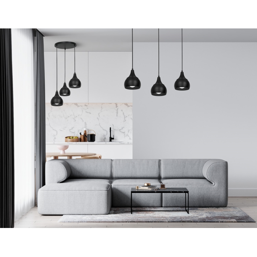 Pendel AKTAN 3xE27/60W/230V rund sort