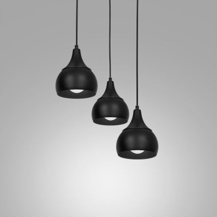 Pendel AKTAN 3xE27/60W/230V rund sort