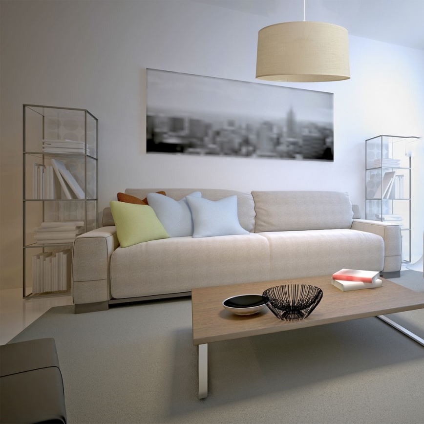 Pendel ALBA 1xE27/15W/230V diam. 40 cm beige